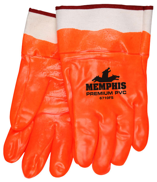 GLOVE PVC BLACK SINGLE;DIP SAFETY CUFF SMOOTH F - Latex, Supported